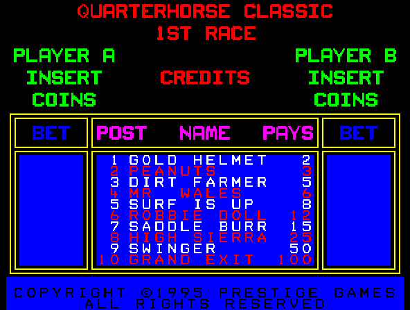 Quarter Horse Classic Title Screen